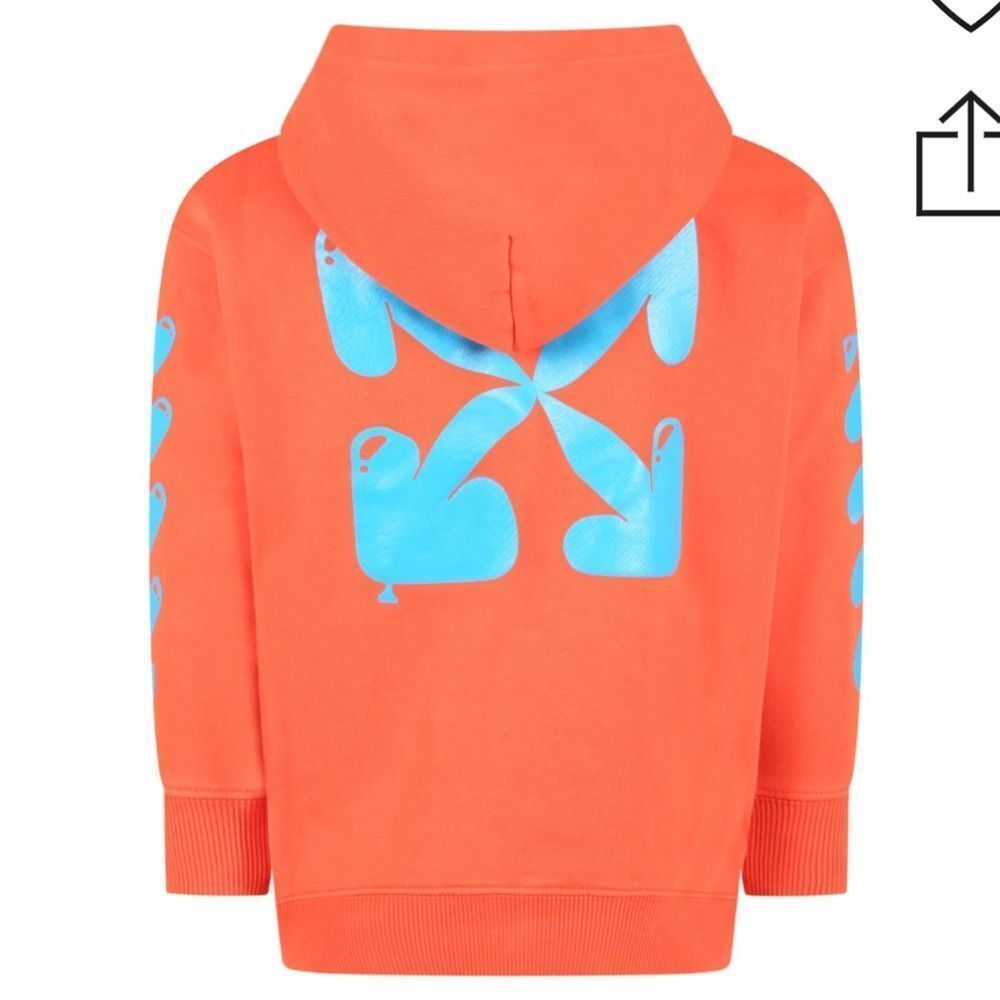 OFF-WHITE | NEW Kid’s Orange & Blue Drip Print Logo Hoodie Youth Size 6